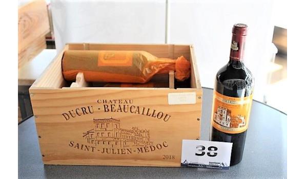 kist inh 5 flessen à 75cl rode wijn, Chateau Ducru-Beaucaillou, Saint-Julien-Medoc